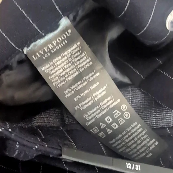 Liverpool Navy Stripes Knit Trousers Size 12/31 New With Tags - Picture 7 of 16